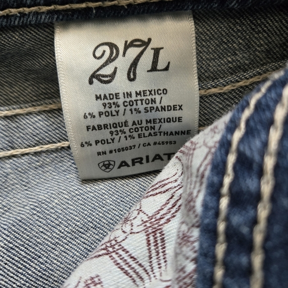 ARIAT "RUBY" Bootcut Flare Dark Wash Mid Rise Blue Jeans . 27L - Picture 11 of 16